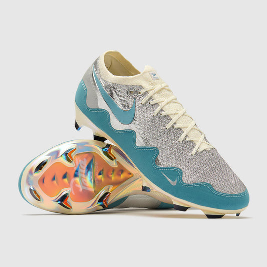 Mercurial Zoom Vapor 16 Elite x Patta FG Noise Aqua and Metallic Silver