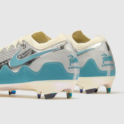 Mercurial Zoom Vapor 16 Elite x Patta FG Noise Aqua and Metallic Silver