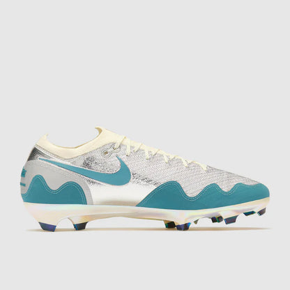 Mercurial Zoom Vapor 16 Elite x Patta FG Noise Aqua and Metallic Silver