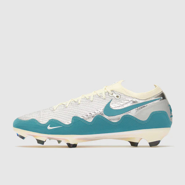 Mercurial Zoom Vapor 16 Elite x Patta FG Noise Aqua and Metallic Silver
